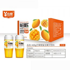 每日菓乐芒果橙复合果汁饮料430×15