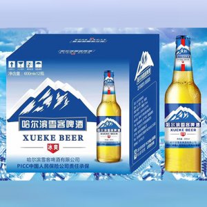 哈尔滨雪客啤酒冰爽600ml×12瓶