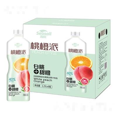 海帆白桃甜橙益生菌复合果汁饮品1.25LX6