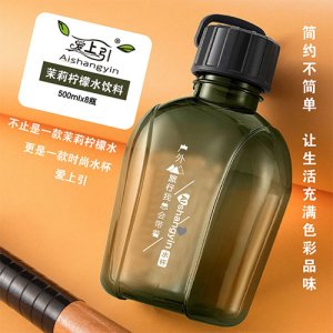 爱上引茉莉柠檬水户外活动壶淡绿色500ml