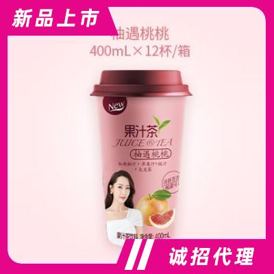 沃尔旺杯装果汁茶饮料柚遇桃桃400ml×12杯