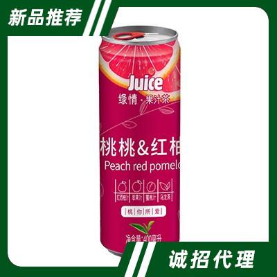 绿情桃桃红柚果汁茶饮料400ml