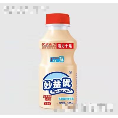 妙益优草莓味乳酸菌饮品340ml